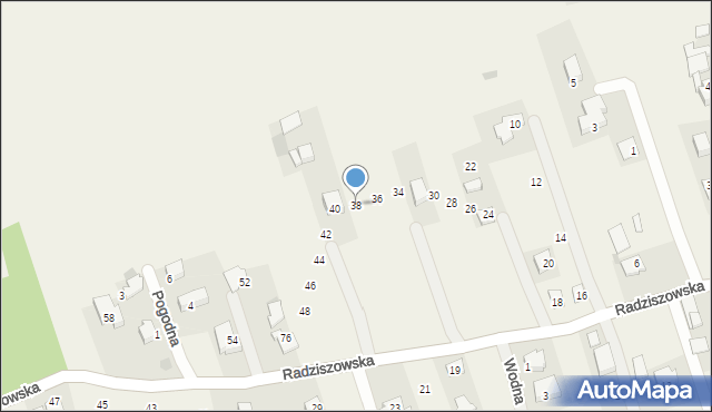 Buków, Radziszowska, 38, mapa Buków