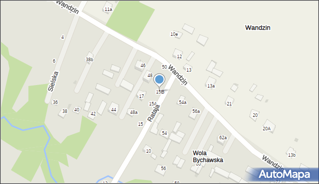 Bychawa, Rataja Macieja, 15B, mapa Bychawa