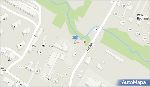Bychawa, Rataja Macieja, 7a, mapa Bychawa