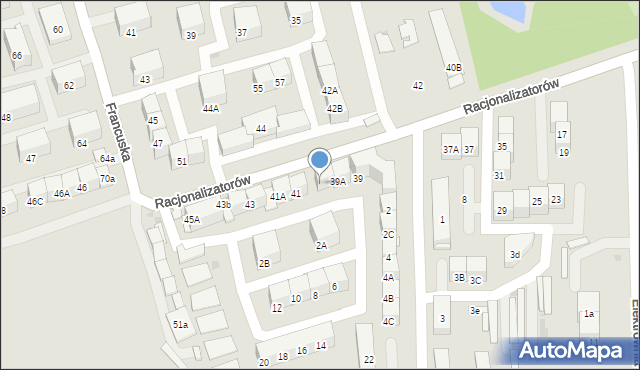 Bytom, Racjonalizatorów, 39B, mapa Bytomia