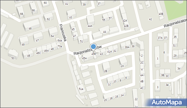 Bytom, Racjonalizatorów, 43b, mapa Bytomia