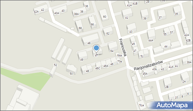 Bytom, Racjonalizatorów, 47, mapa Bytomia