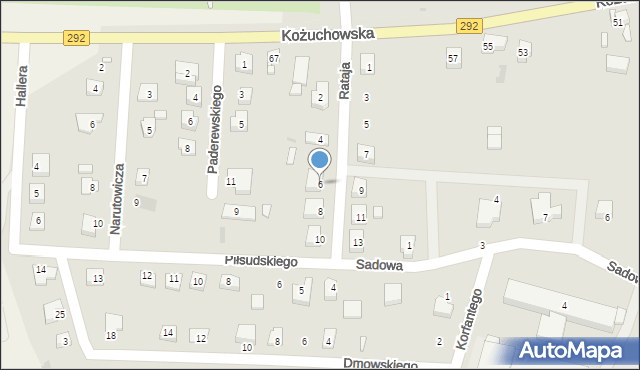 Bytom Odrzański, Rataja, 6, mapa Bytom Odrzański
