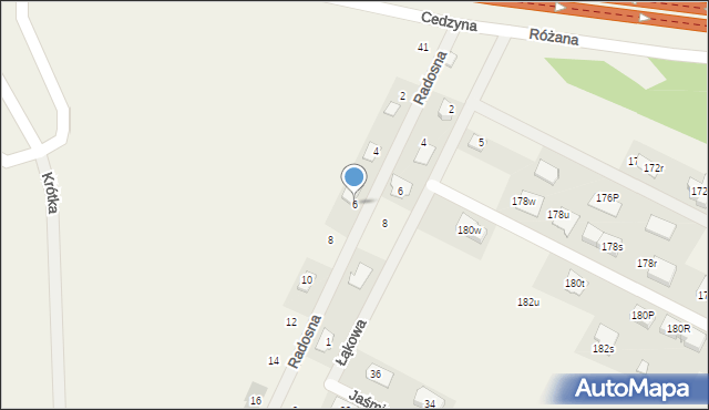 Cedzyna, Radosna, 6, mapa Cedzyna