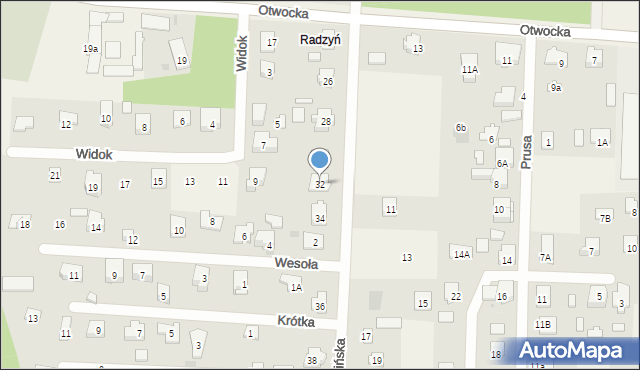 Celestynów, Radzińska, 32, mapa Celestynów