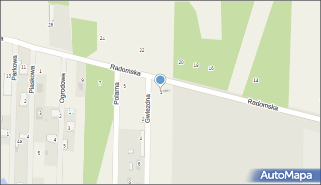Cerekiew, Radomska, 1, mapa Cerekiew