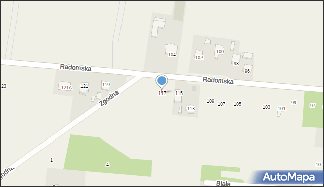 Cerekiew, Radomska, 117, mapa Cerekiew