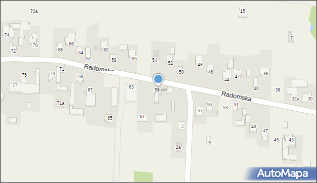 Cerekiew, Radomska, 59a, mapa Cerekiew
