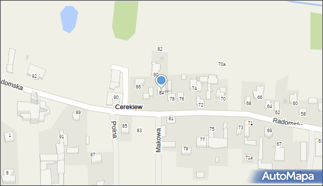 Cerekiew, Radomska, 84, mapa Cerekiew