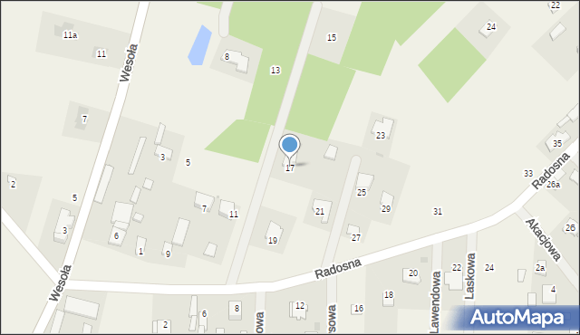 Cerekiew, Radosna, 17, mapa Cerekiew