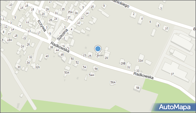 Chęciny, Radkowska, 27, mapa Chęciny