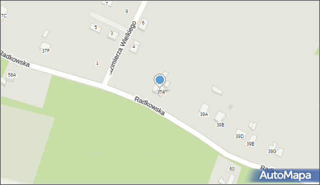 Chęciny, Radkowska, 37A, mapa Chęciny