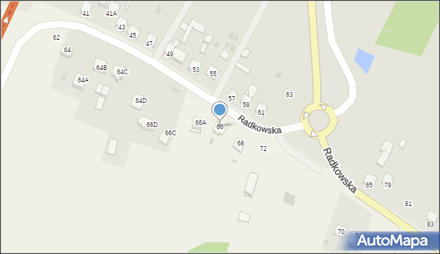 Chęciny, Radkowska, 66, mapa Chęciny