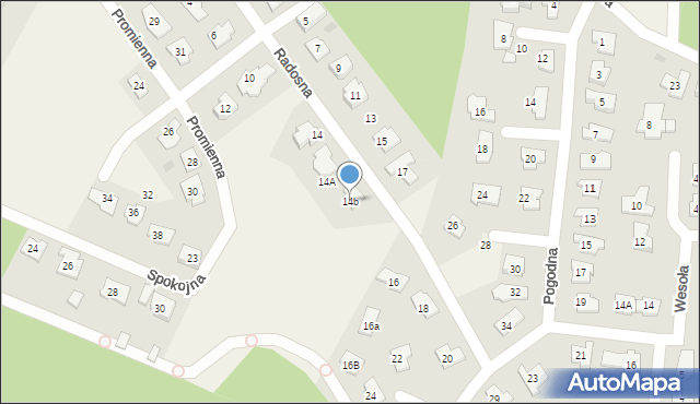 Chotomów, Radosna, 14b, mapa Chotomów