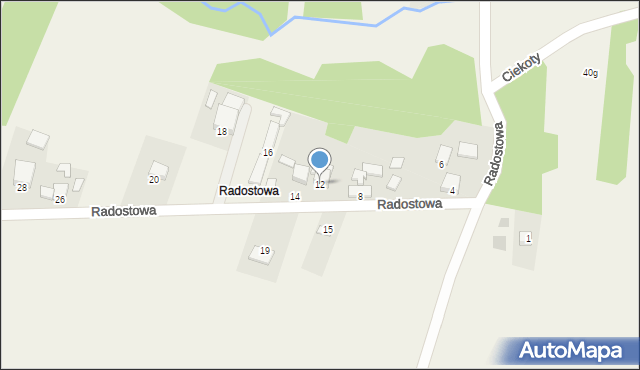 Ciekoty, Radostowa, 12, mapa Ciekoty