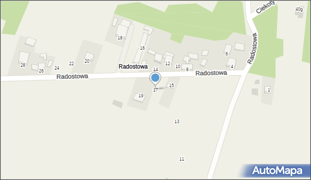 Ciekoty, Radostowa, 17, mapa Ciekoty