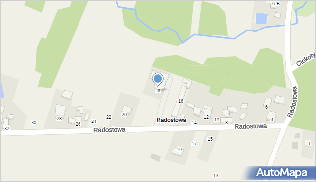 Ciekoty, Radostowa, 18, mapa Ciekoty