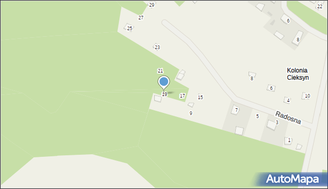 Cieksyn, Radosna, 19, mapa Cieksyn