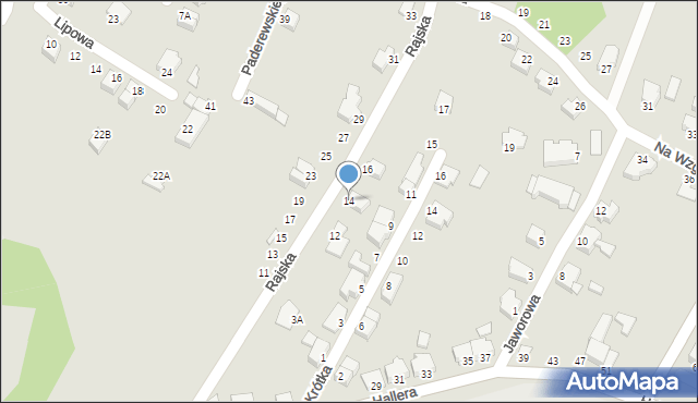 Cieszyn, Rajska, 14, mapa Cieszyna