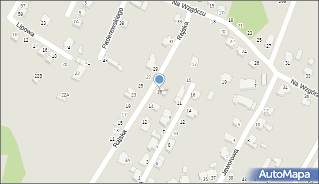 Cieszyn, Rajska, 16, mapa Cieszyna