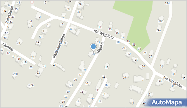 Cieszyn, Rajska, 31, mapa Cieszyna