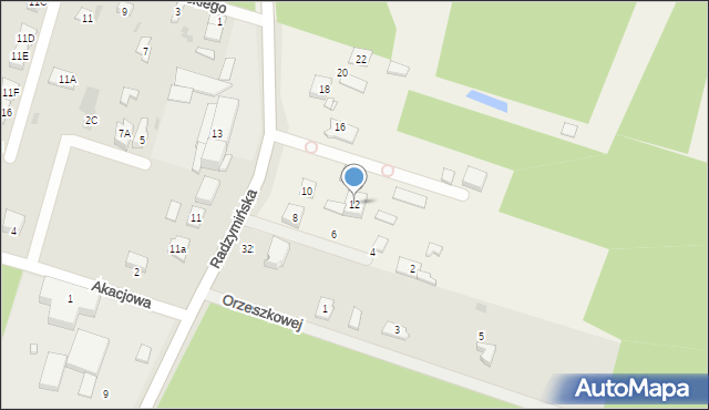 Czarna, Radzymińska, 12, mapa Czarna