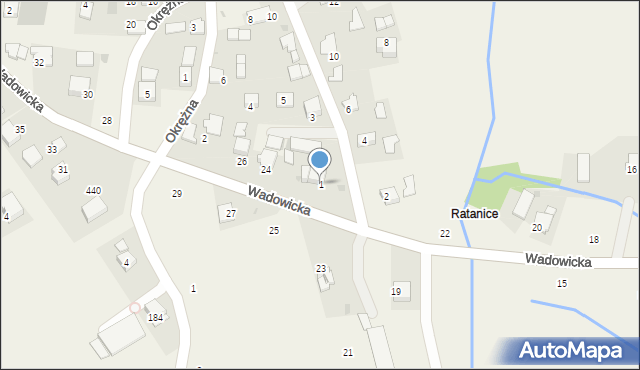 Czernichów, Ratanice, 1, mapa Czernichów