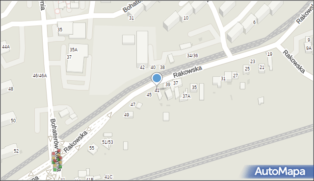 Częstochowa, Rakowska, 41, mapa Częstochowy