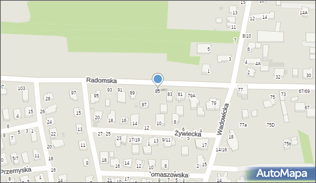 Częstochowa, Radomska, 85, mapa Częstochowy