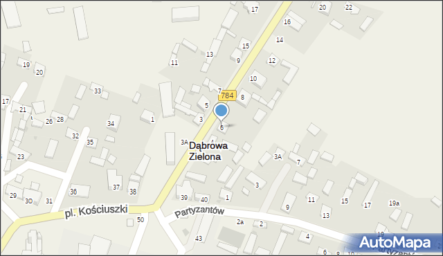 Dąbrowa Zielona, Radomszczańska, 6, mapa Dąbrowa Zielona