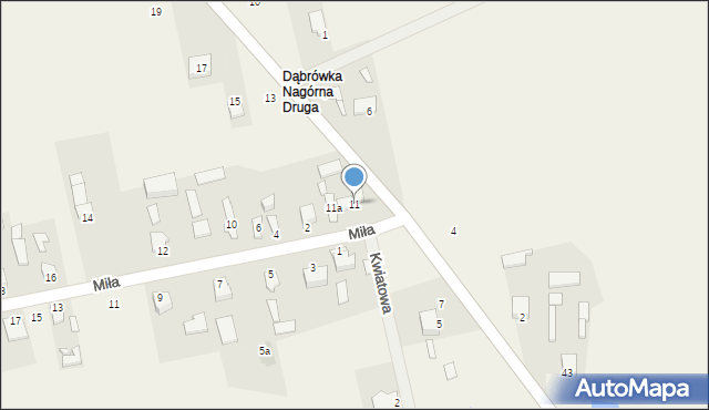 Dąbrówka Nagórna, Radomska, 11, mapa Dąbrówka Nagórna