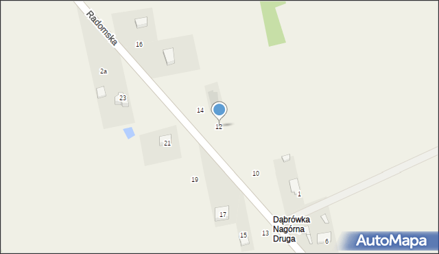 Dąbrówka Nagórna, Radomska, 12, mapa Dąbrówka Nagórna