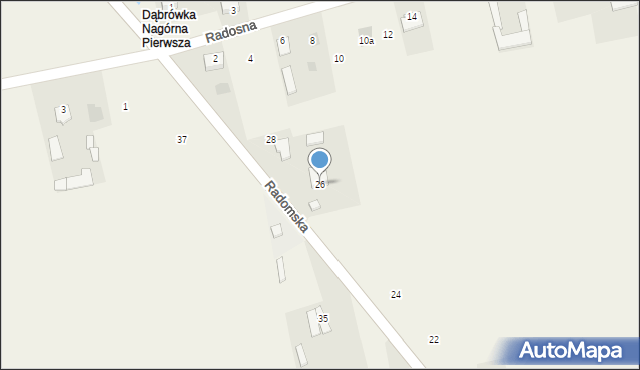 Dąbrówka Nagórna, Radomska, 26, mapa Dąbrówka Nagórna