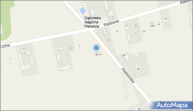 Dąbrówka Nagórna, Radomska, 37, mapa Dąbrówka Nagórna