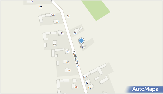 Dąbrówka Nagórna, Radomska, 54, mapa Dąbrówka Nagórna