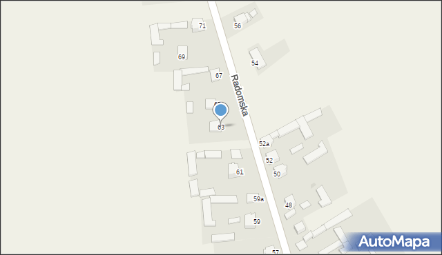 Dąbrówka Nagórna, Radomska, 63, mapa Dąbrówka Nagórna