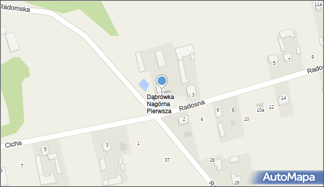 Dąbrówka Nagórna, Radosna, 1, mapa Dąbrówka Nagórna