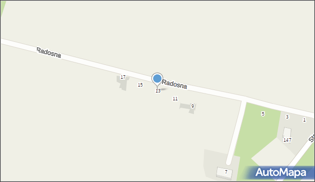 Dąbrówki, Radosna, 13, mapa Dąbrówki