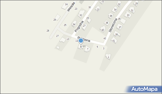 Daszewice, Radosna, 9, mapa Daszewice