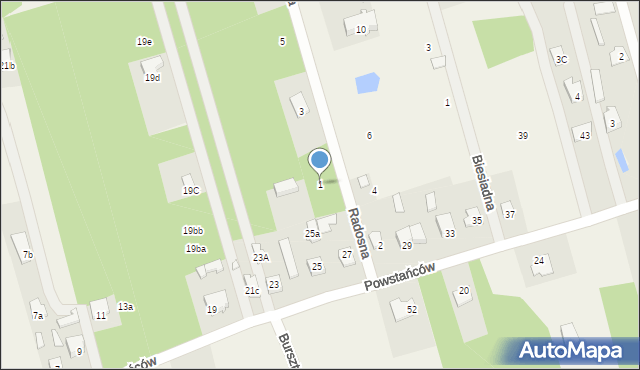 Dębe Wielkie, Radosna, 1, mapa Dębe Wielkie