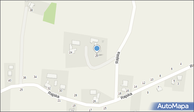 Dębowiec, Rajska, 20, mapa Dębowiec