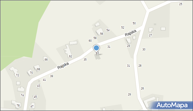 Dębowiec, Rajska, 37, mapa Dębowiec