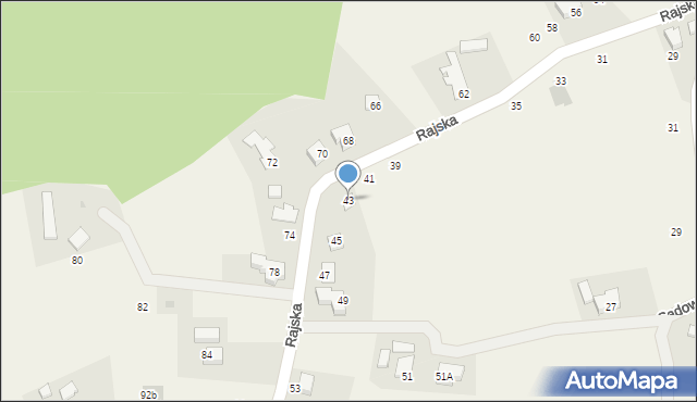 Dębowiec, Rajska, 43, mapa Dębowiec