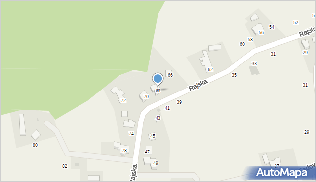 Dębowiec, Rajska, 68, mapa Dębowiec