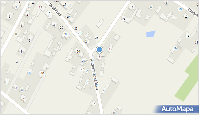 Dobryszyce, Radomszczańska, 1, mapa Dobryszyce