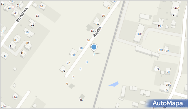 Domasław, Rajska, 1, mapa Domasław