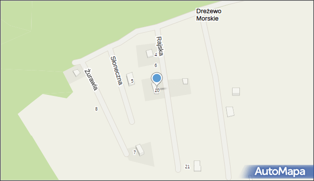 Dreżewo, Rajska, 10, mapa Dreżewo