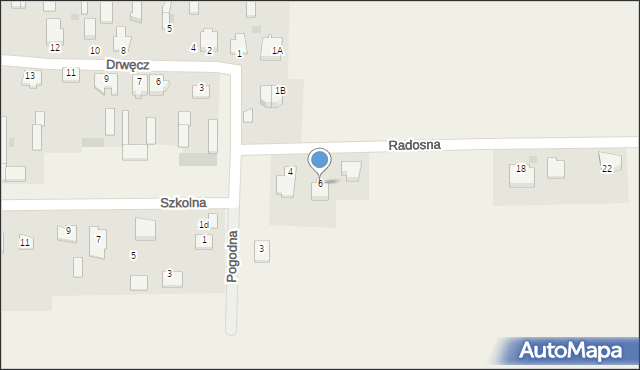 Drwęcz, Radosna, 6, mapa Drwęcz