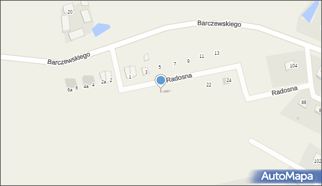 Dywity, Radosna, 16, mapa Dywity