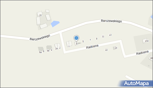 Dywity, Radosna, 3, mapa Dywity